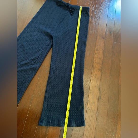 And Now This Brand Womens Navy Wide leg Knit Pants Draw String High Waisted Sz M - Picture 4 of 9